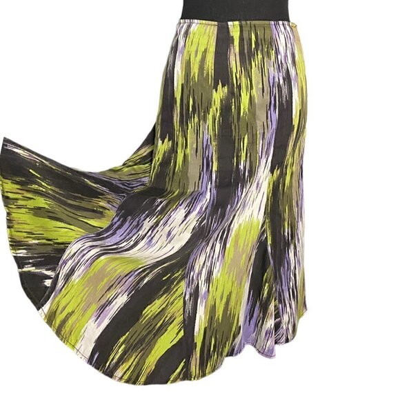 Spanner Tencel Midi Skirt Size 8 Abstract Brushstroke Print, Lined - Picture 4 of 9